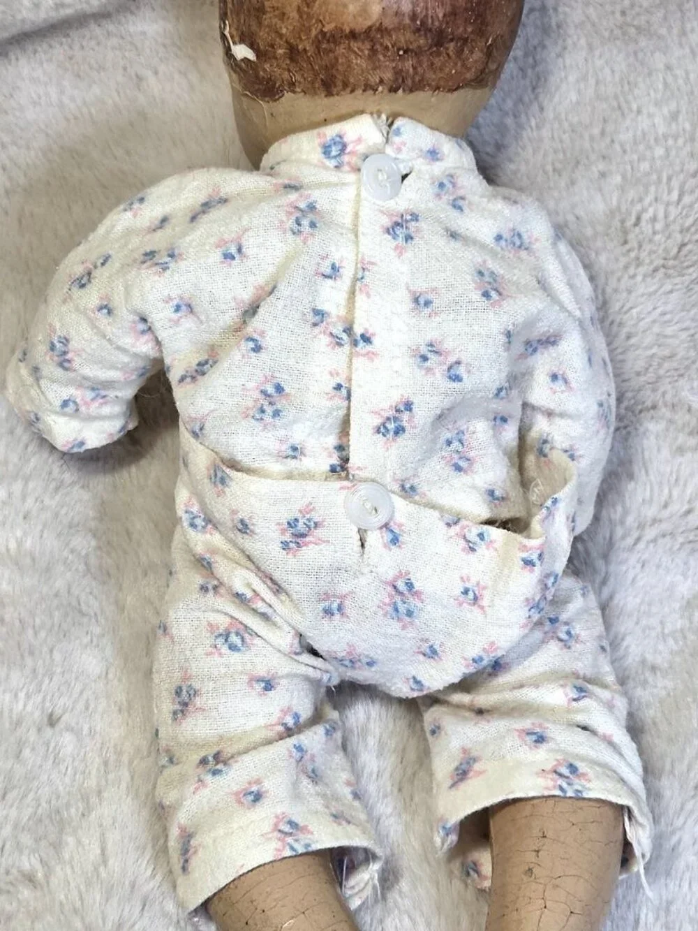 Vintage 1920s - 30s Composition Baby Doll - Unmarked - Needs Repair - #F